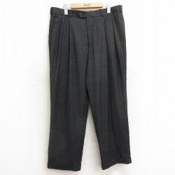 W35★古着 スラックス パンツ メンズ 00年代 00s 黒系 ブラック 24nov22 中古 ボトムス ロング