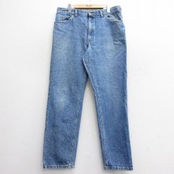 W37★古着 リー Lee ジーンズ メンズ 90年代 90s コットン USA製 紺 ネイビー デニム 24nov25 中古 ボトムス ジーパン Gパン ロング パンツ