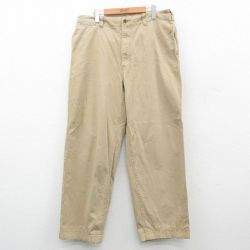 W37★古着 アバクロンビー Abercrombie&fitch パンツ メンズ コットン ベージュ カーキ 24nov27 中古 ボトムス ロング