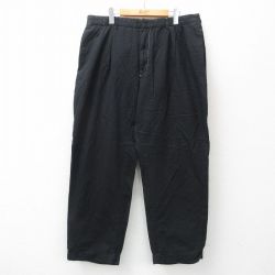 W37★古着 ラルフローレン Ralph Lauren ブランド パンツ メンズ 90年代 90s コットン 黒 ブラック 【spe】 24nov27 中古 ボトムス ロング