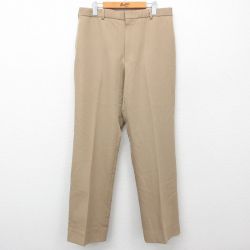 【50%OFF】W35★古着 スラックス パンツ メンズ 80年代 80s ベージュ カーキ 24dec03 中古 ボトムス ロング