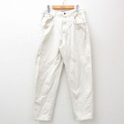 W31★古着 STRUCTURE ジーンズ メンズ 90年代 90s コットン USA製 生成り デニム 24dec07 中古 ボトムス ジーパン Gパン ロング パンツ
