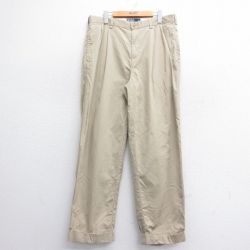 W36★古着 ラルフローレン Ralph Lauren ブランド チノ パンツ チノパン メンズ 90年代 90s HAMMOND コットン ベージュ カーキ 24dec09 中古 ボトムス ロング