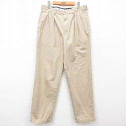 W32★古着 ラルフローレン Ralph Lauren ブランド チノ パンツ チノパン メンズ 90年代 90s ANDREW コットン ベージュ カーキ 24dec09 中古 ボトムス ロング