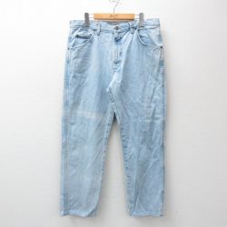 W36★古着 ラングラー Wrangler ジーンズ メンズ 00年代 00s コットン 薄紺 ネイビー デニム 24dec10 中古 ボトムス ジーパン Gパン ロング パンツ