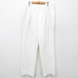 W36★古着 スラックス パンツ メンズ 90年代 90s USA製 白 ホワイト 24dec11 中古 ボトムス ロング