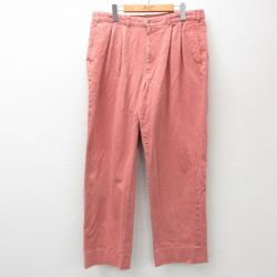 W35★古着 パンツ メンズ 80年代 80s タロン 赤 レッド 24dec11 中古 ボトムス ロング
