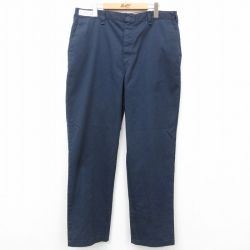 W36★古着 ワーク パンツ メンズ 80年代 80s USA製 濃紺 ネイビー 24dec12 中古 ボトムス ロング