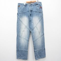 W38★古着 ジーンズ メンズ 00年代 00s コットン 紺 ネイビー デニム 24dec12 中古 ボトムス ジーパン Gパン ロング パンツ