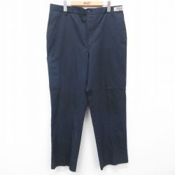 W37★古着 ワーク パンツ メンズ 90年代 90s CiNTAS USA製 濃紺 ネイビー 24dec12 中古 ボトムス ロング