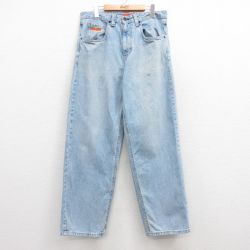 W35★古着 エンパイア EMPYRE ジーンズ メンズ 紺 ネイビー デニム 24dec13 中古 ボトムス ジーパン Gパン ロング パンツ