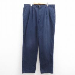 W42★古着 ドッカーズ チノ パンツ チノパン メンズ 大きいサイズ 紺 ネイビー 24dec13 中古 ボトムス ロング