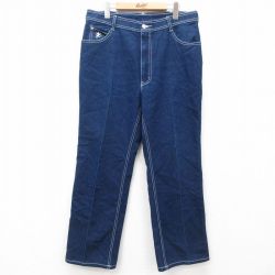 W35★古着 ジーンズ メンズ 00年代 00s 濃紺 ネイビー デニム 24dec14 中古 ボトムス ジーパン Gパン ロング パンツ