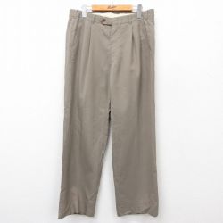 【20%OFF】W35★古着 ピエールカルダン pierre cardin ブランド パンツ メンズ 80年代 80s タロン 濃ベージュ カーキ 24dec14 中古 ボトムス ロング