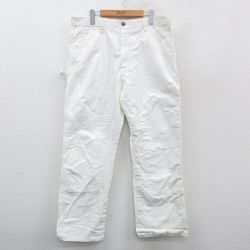 W37★古着 ディッキーズ Dickies ペインター パンツ メンズ ダブルニー コットン 白 ホワイト 24dec17 中古 ボトムス ロング