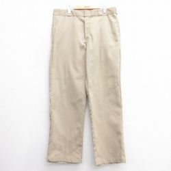 W38★古着 ディッキーズ Dickies ワーク パンツ メンズ 874 ベージュ カーキ 24dec18 中古 ボトムス ロング