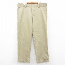 W39★古着 ディッキーズ Dickies ワーク パンツ メンズ ベージュ カーキ 24dec19 中古 ボトムス ロング