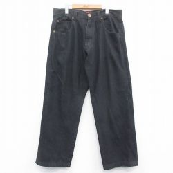 W38★古着 ジーンズ メンズ 黒 ブラック デニム 24dec28 中古 ボトムス ジーパン Gパン ロング パンツ
