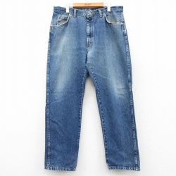 W30★古着 ラングラー Wrangler ジーンズ メンズ 00年代 00s ヒゲ 紺 ネイビー デニム 25jan30 中古 ボトムス ジーパン Gパン ロング パンツ
