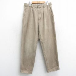 W34★古着 HAGGAR パンツ メンズ コットン ベージュ カーキ 25feb01 中古 ボトムス ロング