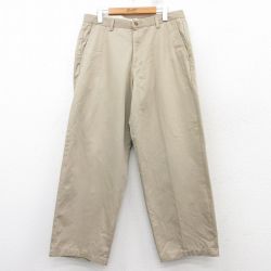 W34★古着 エディーバウアー チノ パンツ チノパン メンズ 00年代 00s コットン ベージュ カーキ 25feb04 中古 ボトムス ロング
