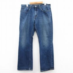 W36★古着 リーバイス Levis 559 ジーンズ メンズ ヒゲ 紺 ネイビー デニム 25feb04 中古 ボトムス ジーパン Gパン ロング パンツ