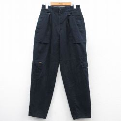 W32★古着 TODAYS NEWS パンツ メンズ 90年代 90s コットン 黒 ブラック 【spe】 25feb04 中古 ボトムス ロング