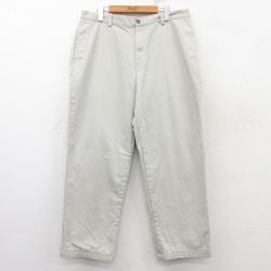 W35★古着 エルエルビーン LLBEAN パンツ メンズ 00年代 00s コットン 薄ベージュ カーキ 内側フランネル 25feb04 中古 ボトムス ロング