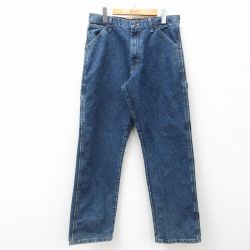 W32★古着 ラングラー Wrangler ペインター パンツ メンズ 濃紺 ネイビー デニム 25feb01 中古 ボトムス ロング