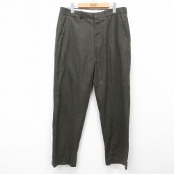 W33★古着 ラルフローレン Ralph Lauren ブランド スラックス パンツ メンズ 90年代 90s ウール 濃緑系 グリーン 25feb03 中古 ボトムス ロング