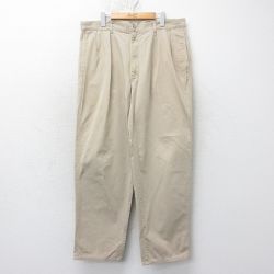 W38★古着 ラルフローレン Ralph Lauren ブランド チノ パンツ チノパン メンズ 90年代 90s コットン USA製 ベージュ カーキ 【spe】 25feb04 中古 ボトムス ロング
