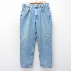 W34★古着 ギャップ GAP ジーンズ メンズ 90年代 90s コットン USA製 紺 ネイビー デニム 【spe】 25feb04 中古 ボトムス ジーパン Gパン ロング パンツ