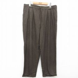 W36★古着 ペリーエリス パンツ メンズ 茶 ブラウン 25feb05 中古 ボトムス ロング