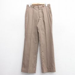 W32★古着 FARAH スラックス パンツ メンズ 80年代 80s ウール ベージュ系 カーキ 25feb06 中古 ボトムス ロング