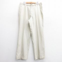 W36★古着 HAGGAR スラックス パンツ メンズ 90年代 90s USA製 ベージュ カーキ 25feb07 中古 ボトムス ロング