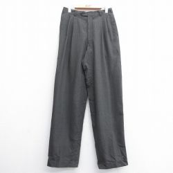 W29★古着 ピエールカルダン pierre cardin スラックス パンツ メンズ 80年代 80s ウール グレー他 ストライプ 25feb07 中古 ボトムス ロング