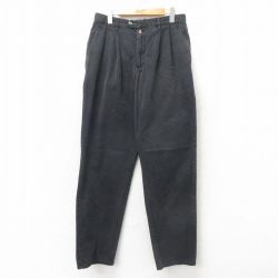 【50%OFF】W33★古着 トミーヒルフィガー TOMMY HILFIGER ブランド チノ パンツ チノパン メンズ 90年代 90s コットン 黒 ブラック 25feb10 中古 ボトムス ロング