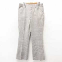 W36★古着 スラックス パンツ メンズ 80年代 80s タロン 濃茶他 ブラウン チェック 25feb10 中古 ボトムス ロング