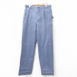 【50%OFF】W33★古着 ペインター パンツ メンズ ダック地 コットン 紺 ネイビー 25feb10 中古 ボトムス ロング