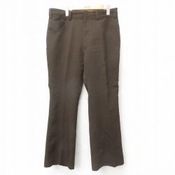 W34★古着 スラックス パンツ メンズ 80年代 80s こげ茶 ブラウン 25feb10 中古 ボトムス ロング