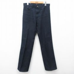 W33★古着 ラングラー Wrangler ランチャー パンツ メンズ 濃紺 ネイビー 25feb12 中古 ボトムス ロング