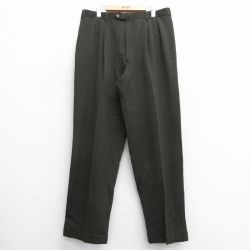 W36★古着 トミーヒルフィガー TOMMY HILFIGER ブランド スラックス パンツ メンズ 90年代 90s ウール タロン 茶 ブラウン 25feb12 中古 ボトムス ロング