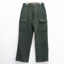 W34★古着 カベラス カーゴ パンツ メンズ 00年代 00s ウール 濃緑 グリーン 25feb12 中古 ボトムス ロング