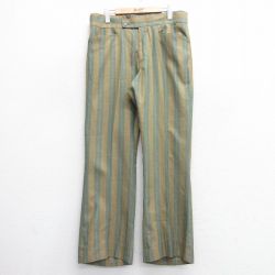 W34★古着 リーバイス Levis スラックス パンツ メンズ 80年代 80s スタプレ タロン 緑系他 グリーン ストライプ 【spe】 25feb12 中古 ボトムス ロング