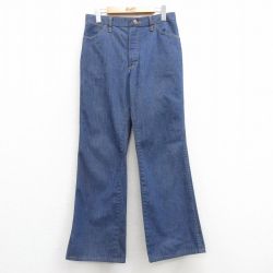 W31★古着 レッドキャップ ジーンズ メンズ 80年代 80s フレア USA製 紺 ネイビー デニム 25feb12 中古 ボトムス ジーパン Gパン ロング パンツ