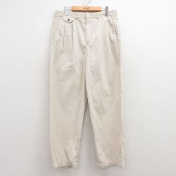 W33★古着 エディーバウアー パンツ メンズ 00年代 00s コットン 薄ベージュ カーキ 25feb13 中古 ボトムス ロング