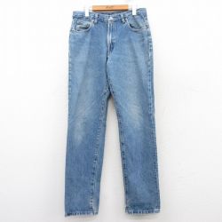 W34★古着 ラルフローレン Ralph Lauren ブランド ジーンズ メンズ 90年代 90s コットン USA製 紺 ネイビー デニム 25feb14 中古 ボトムス ジーパン Gパン ロング パンツ