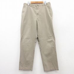 W36★古着 トミーヒルフィガー TOMMY HILFIGER ブランド チノ パンツ チノパン メンズ ベージュ カーキ 25feb14 中古 ボトムス ロング