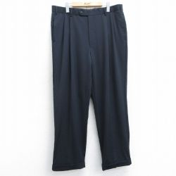 【20%OFF】W38★古着 ブルックスブラザーズ BROOKS BROTHERS ブランド スラックス パンツ メンズ 00年代 00s ウール カナダ製 濃紺 ネイビー 25feb14 中古 ボトムス ロング