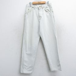 W30★古着 ラングラー Wrangler ジーンズ メンズ 90年代 90s USA製 白系 ホワイト デニム 25feb14 中古 ボトムス ジーパン Gパン ロング パンツ